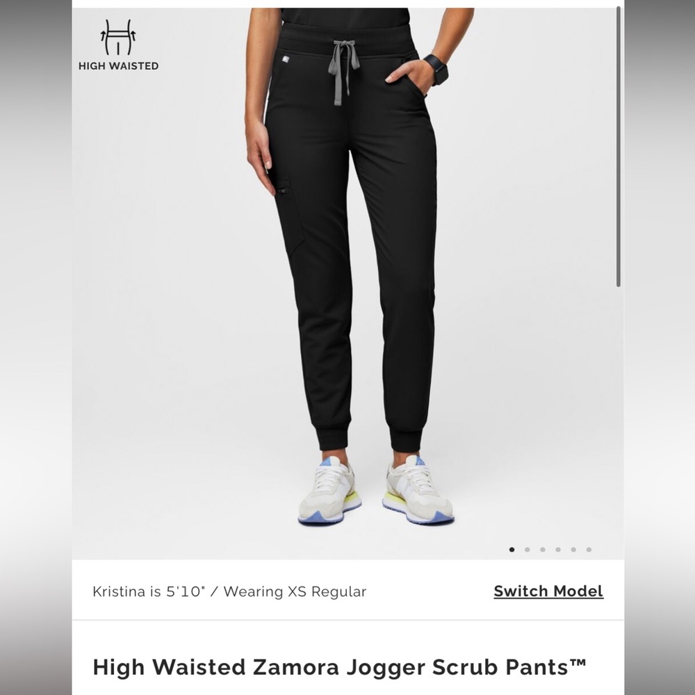 Figs high waisted Zamora jogger pants in black